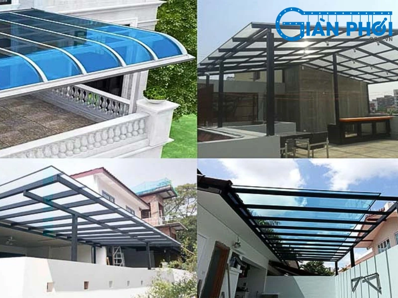 Mái che ban công polycarbonate có đa dạng màu sắc và dễ dàng tạo hình