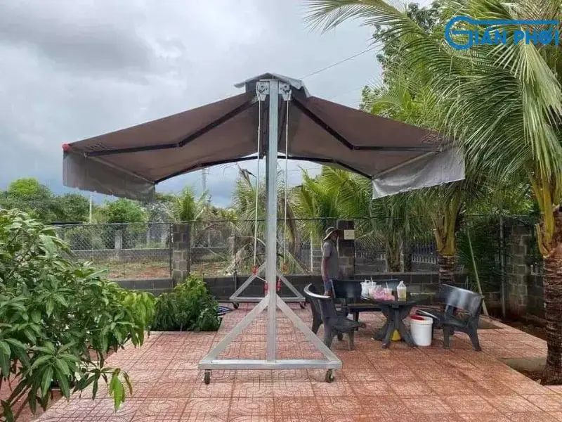mái hiên di động chữ A có bánh xe đẩy mái hiên di động chữ A có bánh xe đẩy
