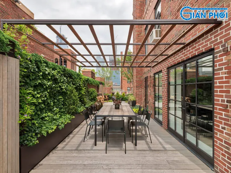 mái che sân sau nhà