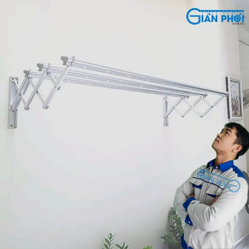 Giàn phơi chịu lực tốt, phù hợp phơi chăn ga lẫn quần áo