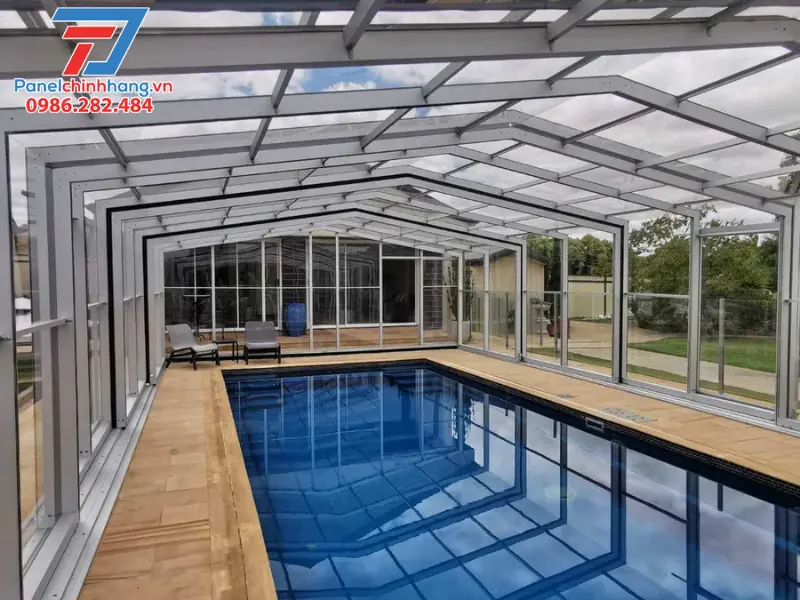 lắp đặt mái che hồ bơi