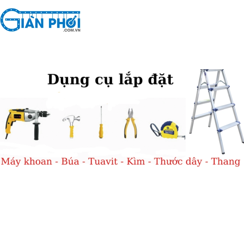 Cần chuẩn bị đồ nghề trước khi lắp đặt giàn phơi inox treo trần chung cư