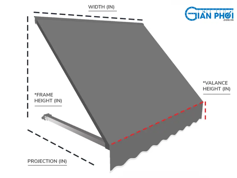 kích thước mái hiên di động kích thước mái hiên di động