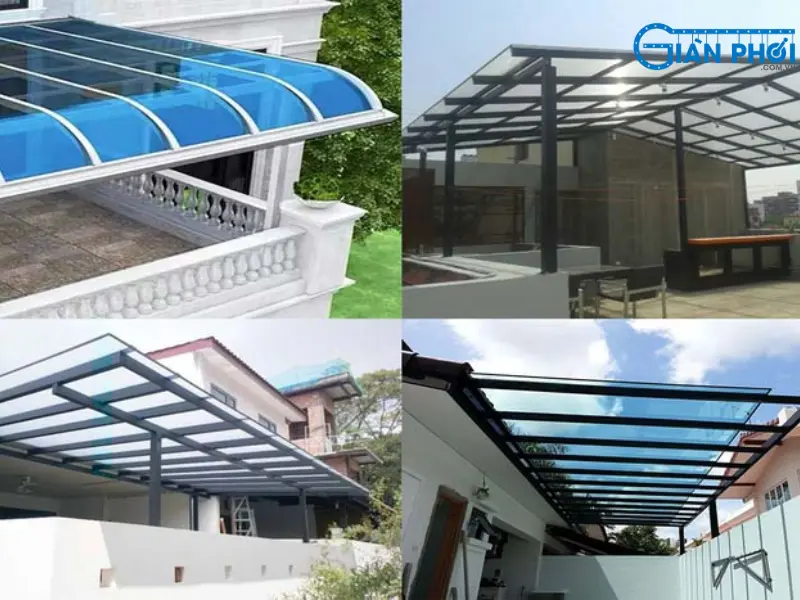 Mái hiên nhôm tấm polycarbonate