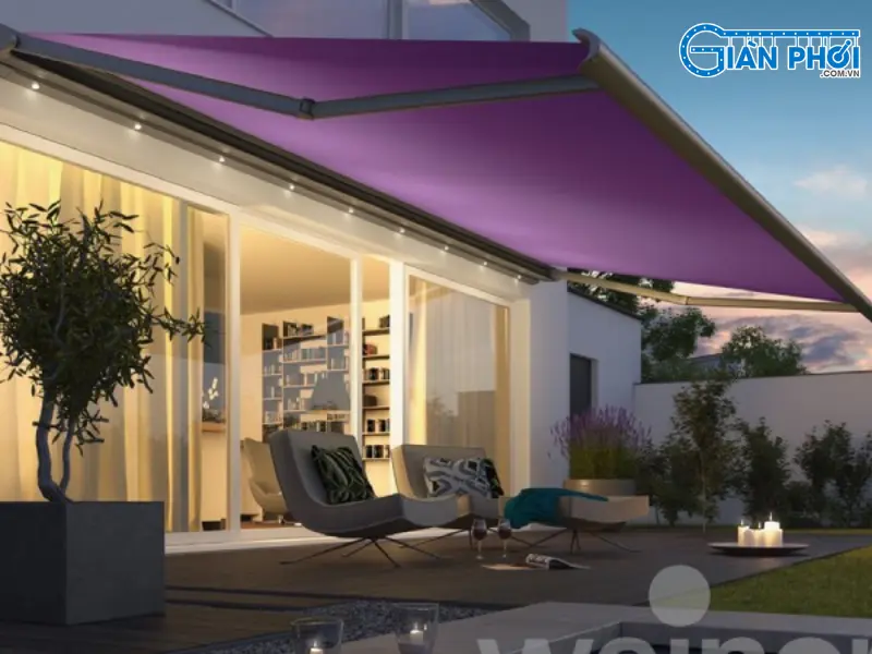 hiên nhà mái thái màu tím