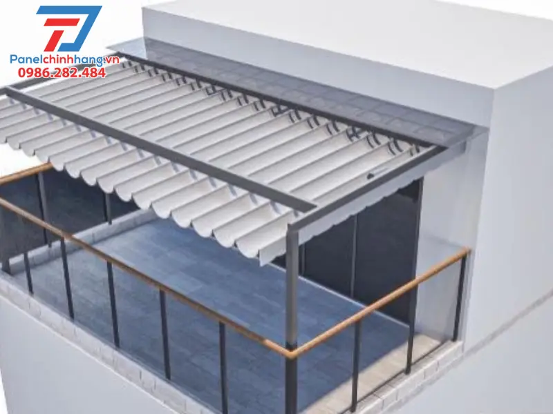 các loại mái che sân thượng tự cuốn