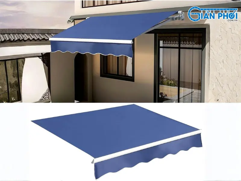 mái hiên nhà mái thái màu xanh nước biển