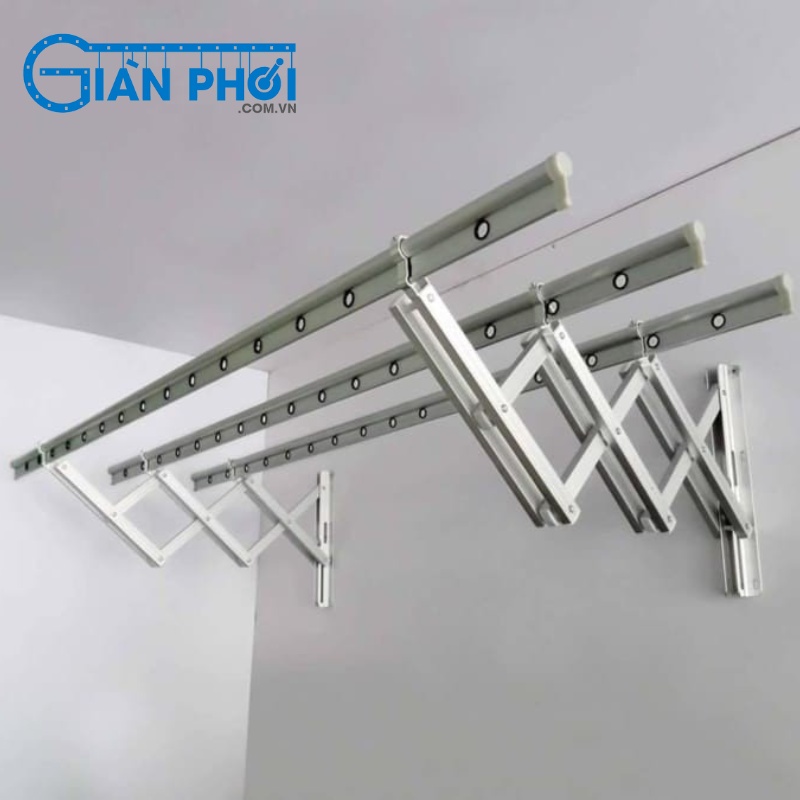 Giàn Phơi Chăn Ga Giường Inox Gắn Tường | Tiết Kiệm Không Gian