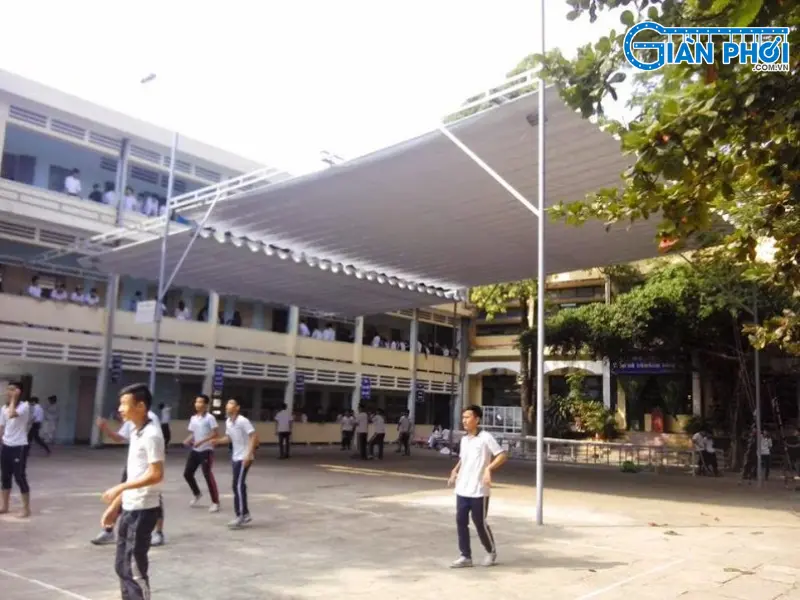thi công mái che trường học thi công mái che trường học