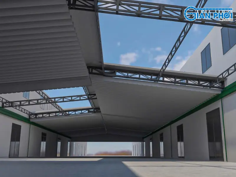 Nguyên lý hoạt động của mái xếp nhà xưởng Nguyên lý hoạt động của mái xếp nhà xưởng