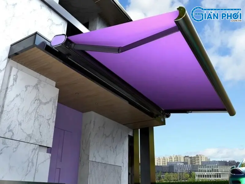 mái che biệt thự đẹp màu tím