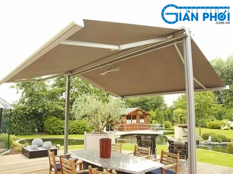 Mái che ban công bằng bạt sự đa dạng về màu sắc, hoa văn và khả năng dễ dàng thay đổi