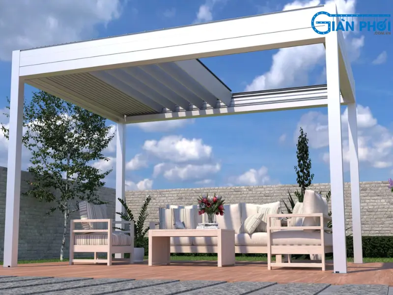 Mái hiên nhôm louvered
