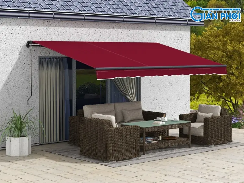 mái hiên nhà mái thái màu đỏ