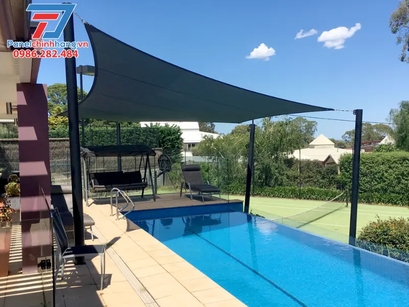 đơn vị thi công mái che hồ bơi