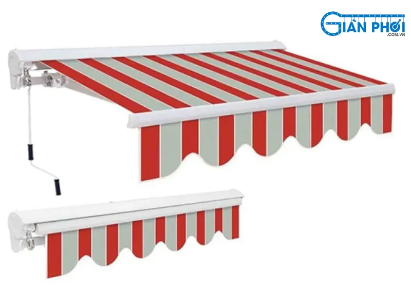 cấu tạo mái hiên di động quay tay