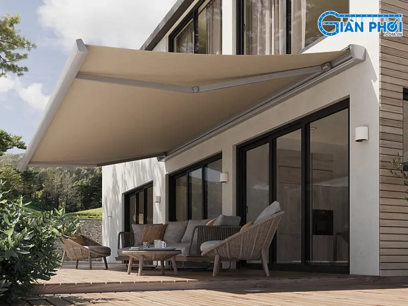 mái che sân sau