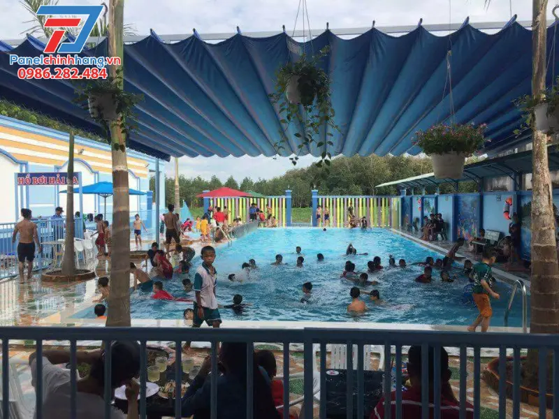 dịch vụ thi công mái che hồ bơi