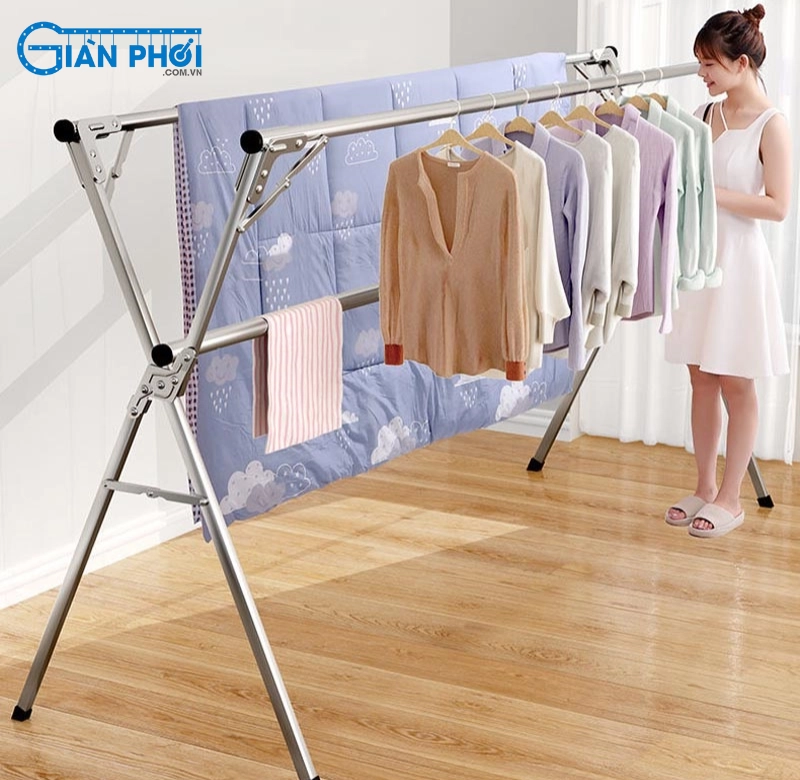 Cây phơi đồ inox 2 tầng có tính thẩm mỹ cao