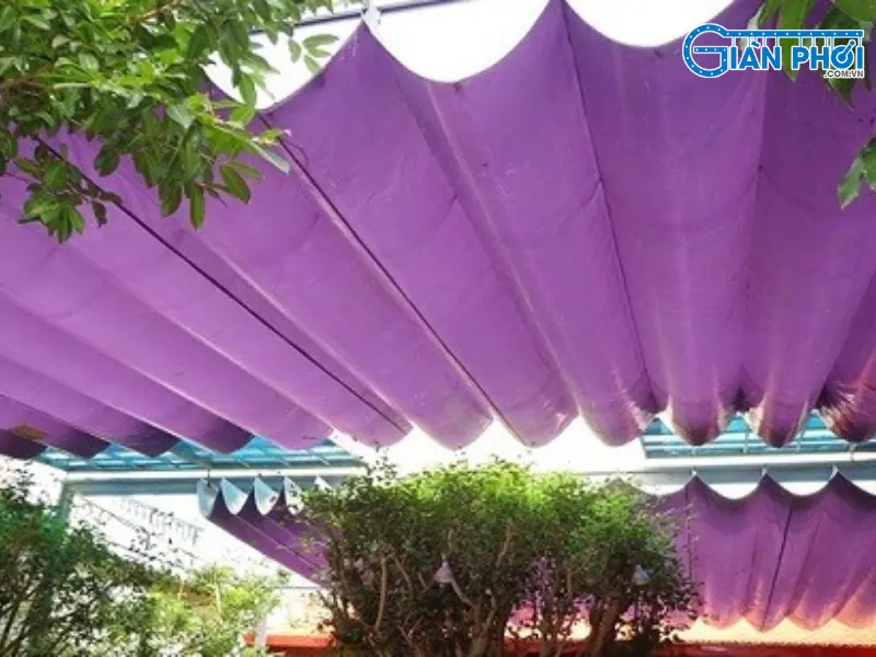 mái che nhà xe màu tím