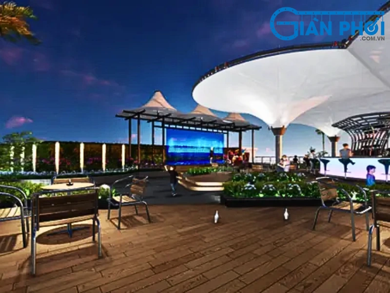 Mái hiên kính cường lực mang vẻ đẹp sang trọng và hiện đại