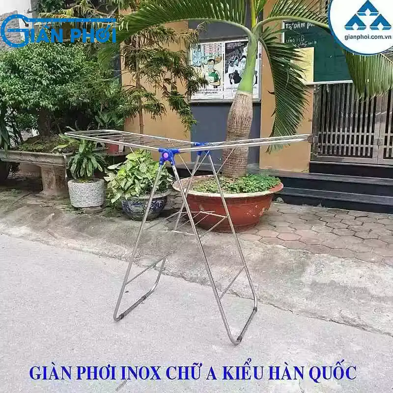 Giàn phơi đồ inox chữ A kiểu hàn quốc k02