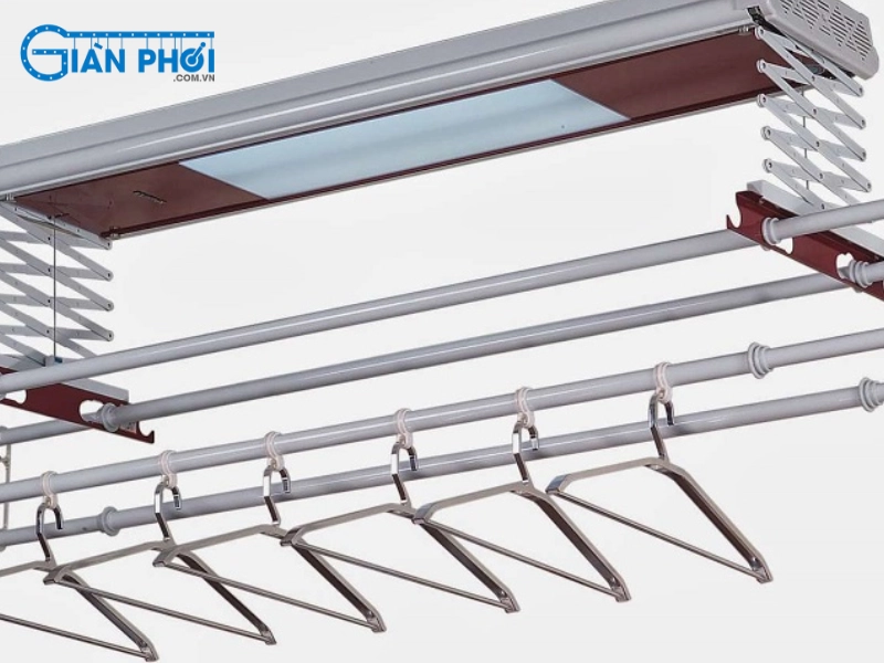 Cấu tạo cơ bản của giàn phơi gắn trần