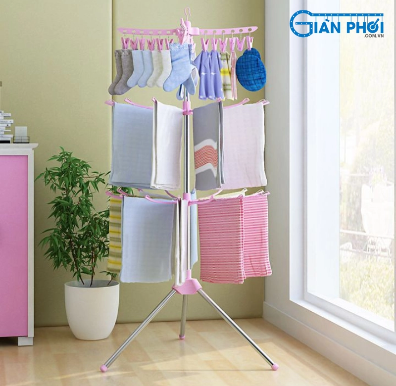 Đặc điểm giá phơi quần áo inox 3 tầng cho bé