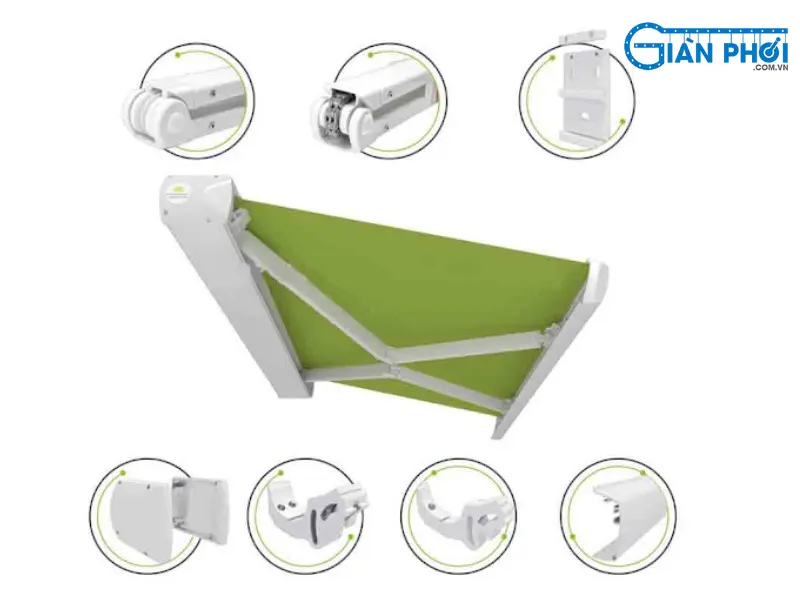 cấu tạo mái hiên di động