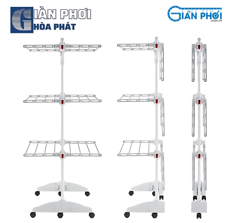 Tính linh hoạt của giàn phơi quần áo inox 3 tầng