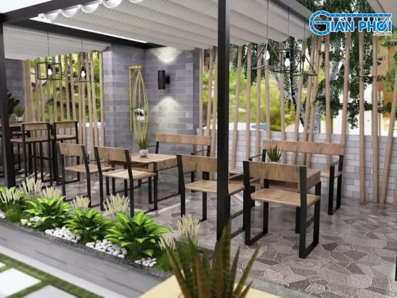 bạt che nắng quán cafe