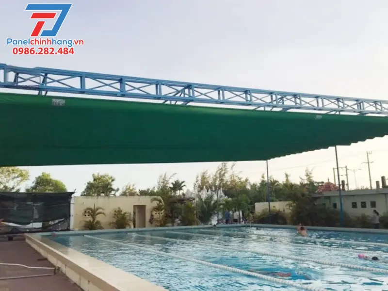 thi công mái che hồ bơi