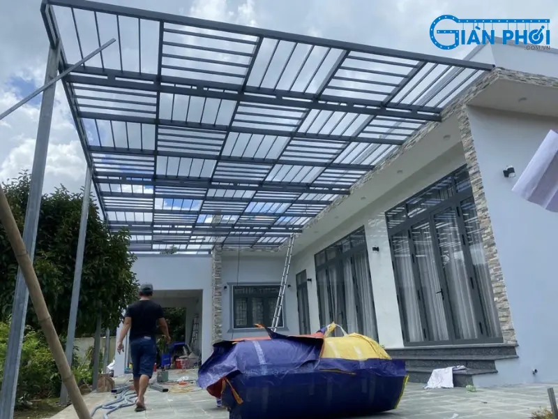 mái hiên nhà cấp 4 đẹp dạng kính mái hiên nhà cấp 4 đẹp dạng kính