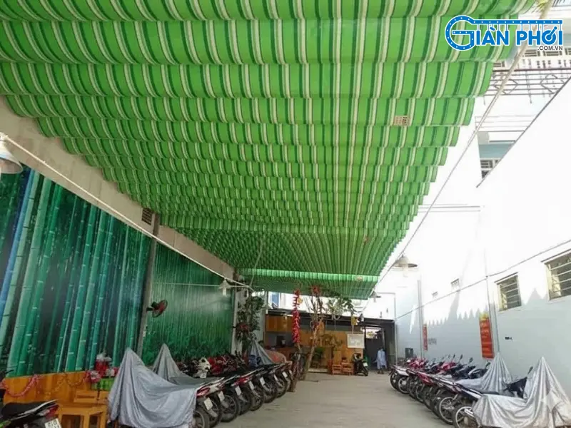 mái che bãi xe sọc 3 màu