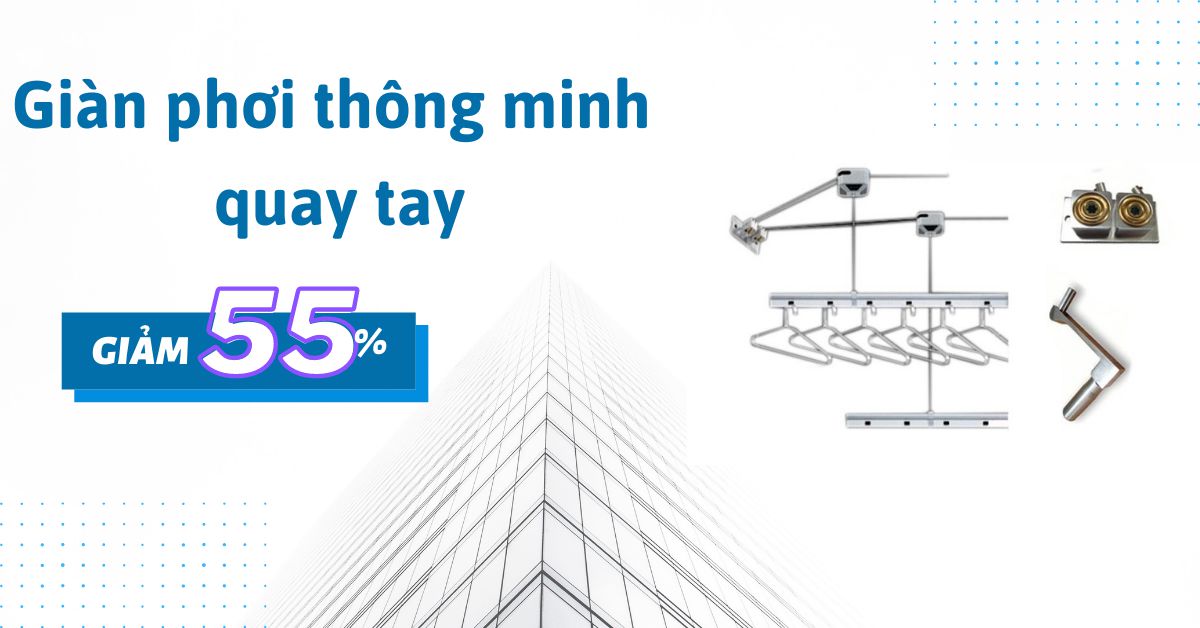 Giàn phơi thông minh quay tay